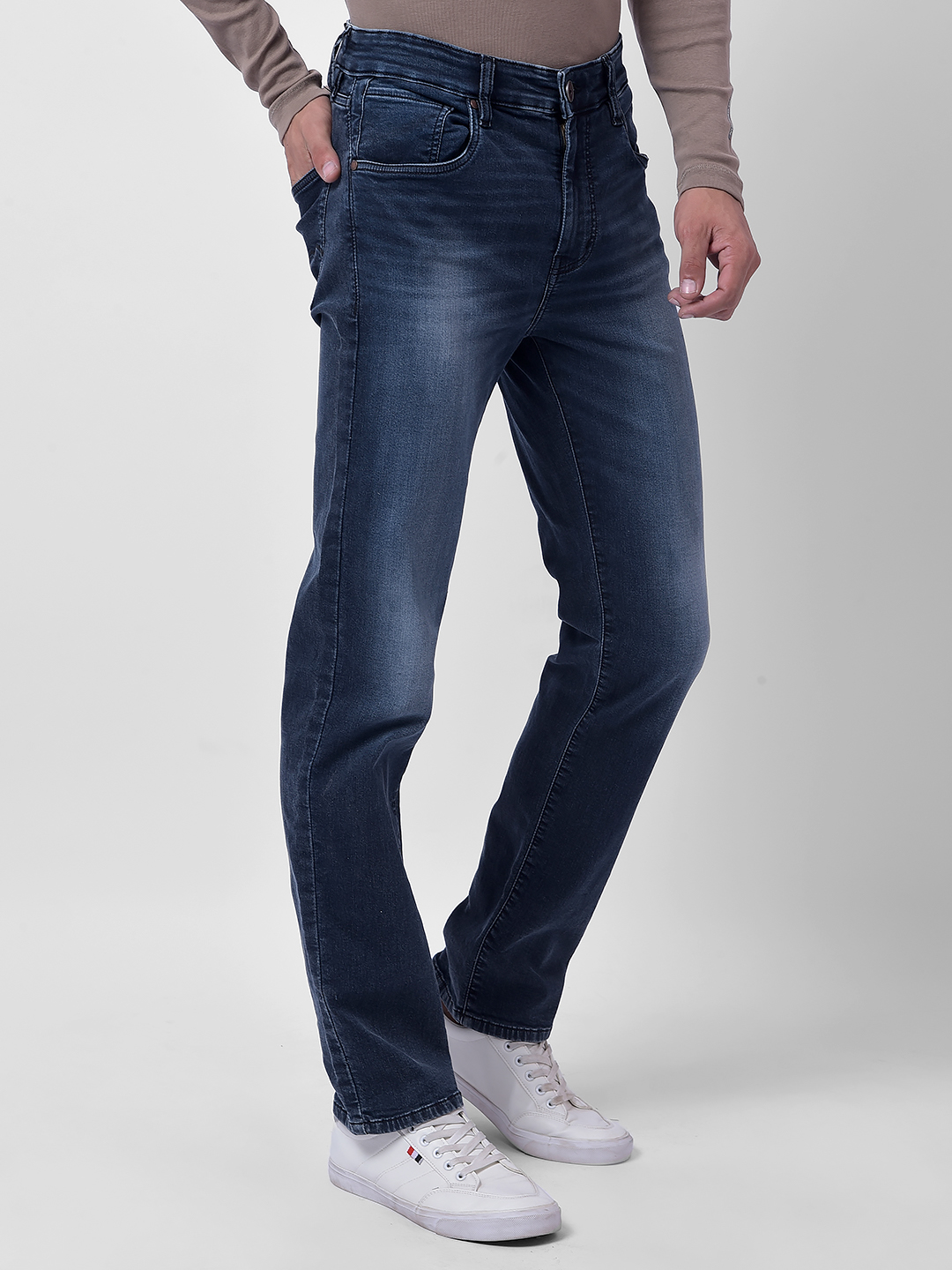 Numero Uno Men Dark Blue Slim Fit Mid Rise Sustainable Jeans
